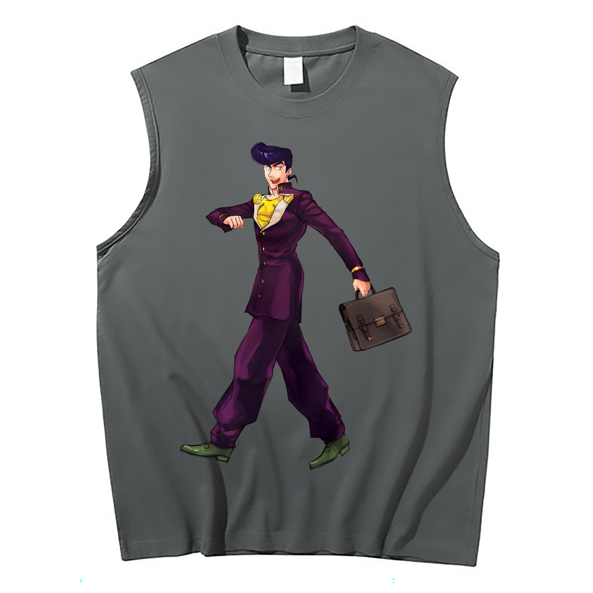 （画像用） ジョジョの奇妙な冒険 ひがしかた じょうすけ JoJo's Bizarre Adventure Higashikata Josuke コットン100％タンクトップ（フロントプリント）